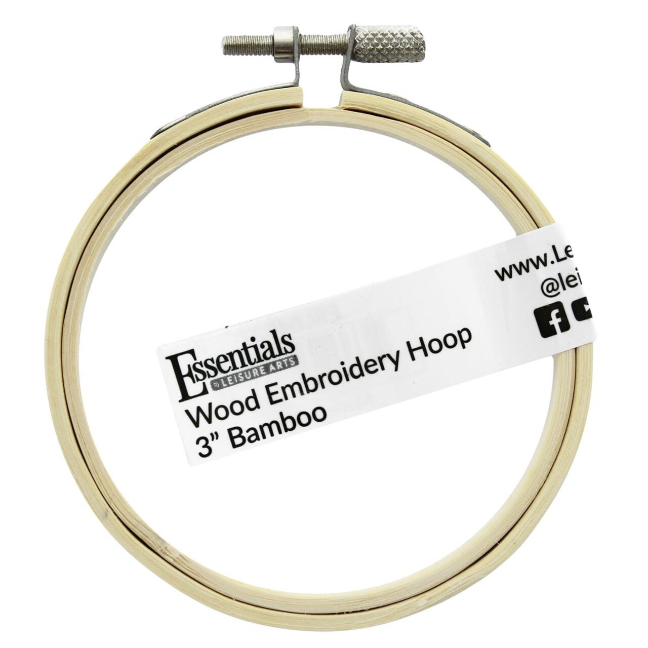 Essentials By Leisure Arts Wood Embroidery Hoop 3" Bamboo - Wooden Hoops For Crafts - Embroidery Hoop Holder Cross Stitch Cross Stitch Hoops And Frames